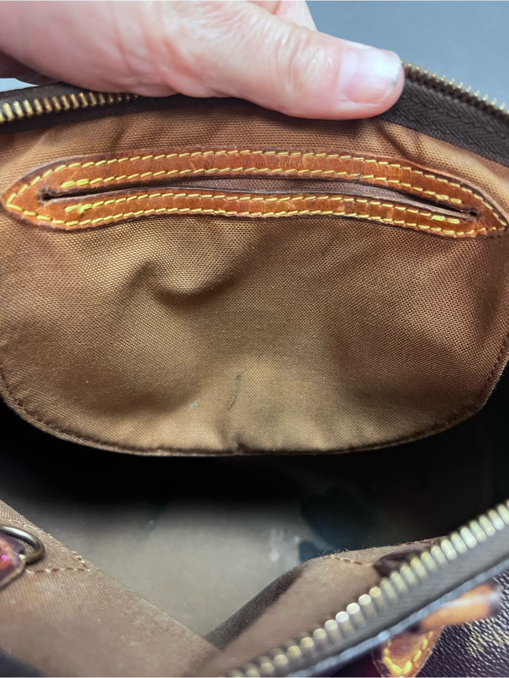 Louis Vuitton Brown Monogram Satchel with Tan Handles - Picture 13 of 16